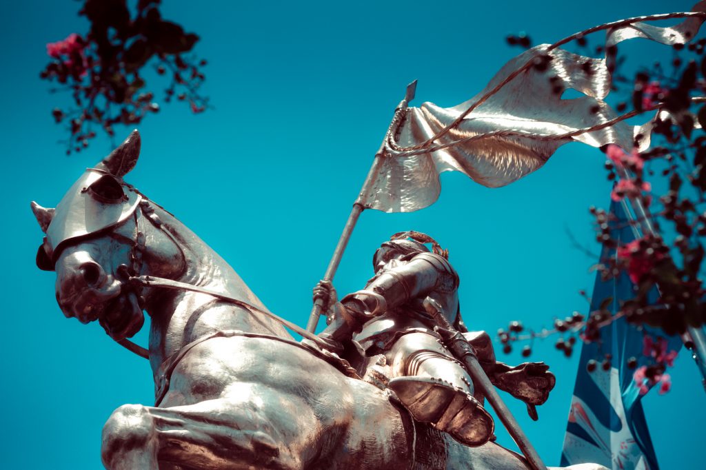 Joan of Arc statue in the French Quarter in New Orleans, USA.