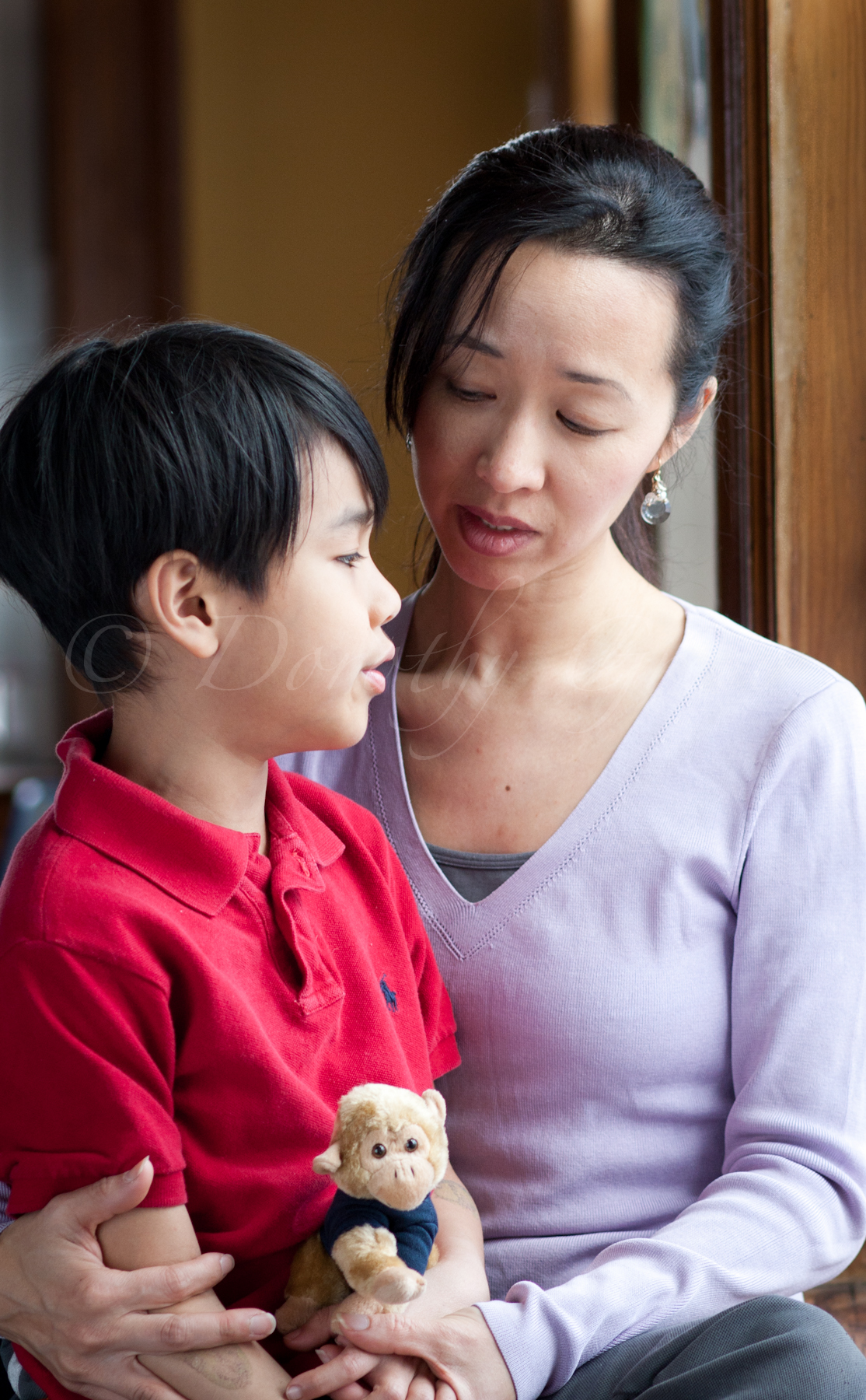 Asian mom & son.